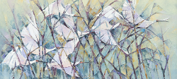 Spoonbill Flight - Verloren Vlei on the West Coast | 2016 | Oil on Canvas | 39 x 68 cm